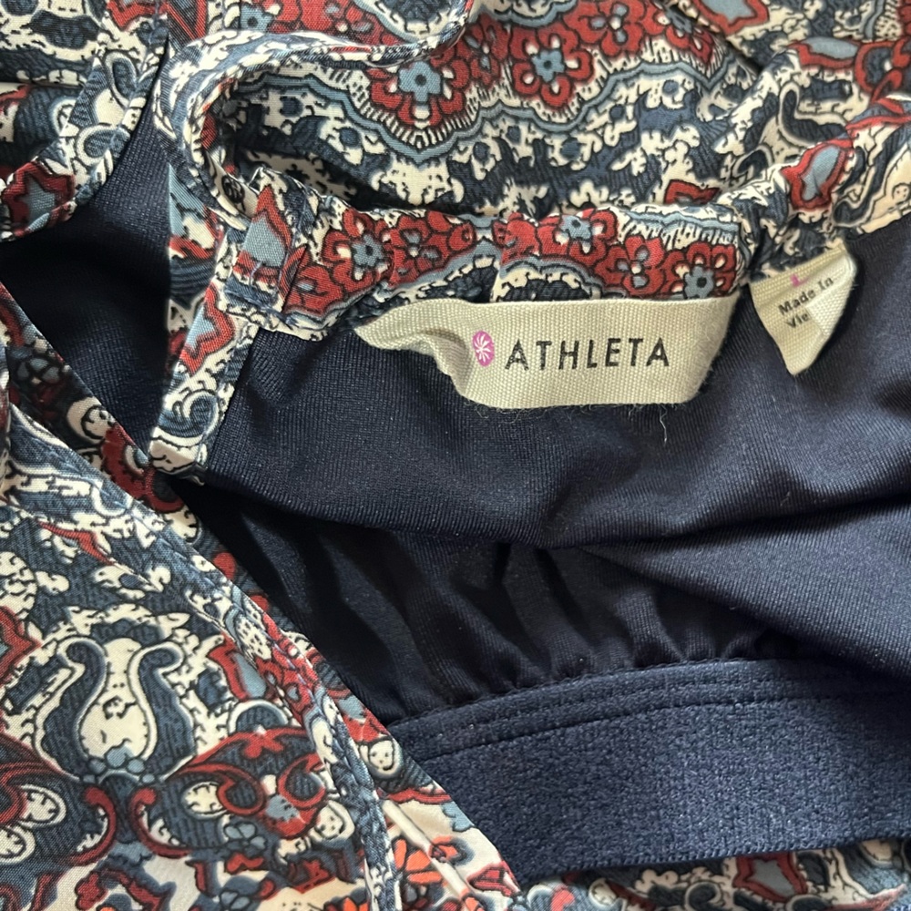 Athleta L Maxi Dress Island Life Iron Blue Built In Bra Support - Picture 10 of 10